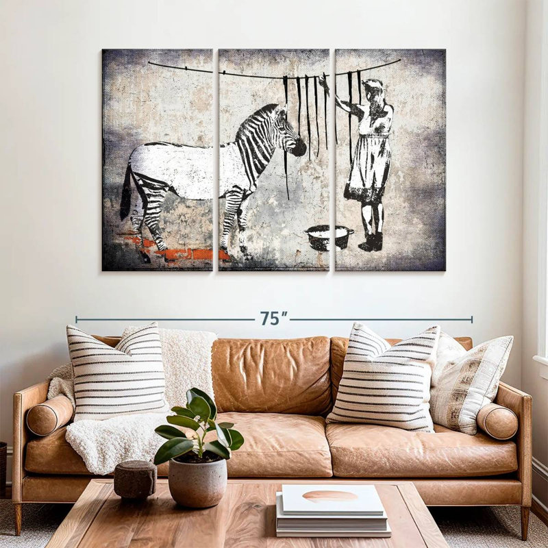 Brampt Zebra Stripes Cleaning, 42" H x 65" W