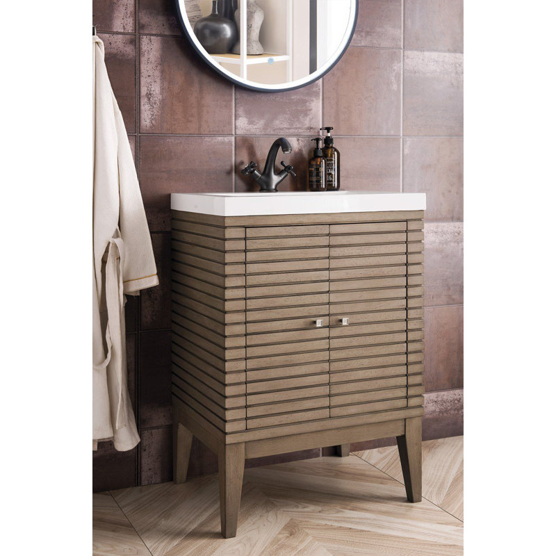 Linden 24'' W Single Vanity, Whitewashed Walnut
