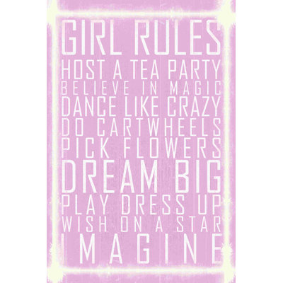 «Girl Rules» - peinture sur toile tendue