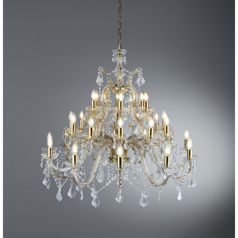Kelly 30 - Light Candle Style Chandelier, Gold