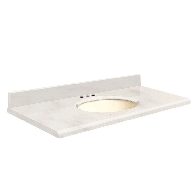 Dessus de salle de bain simple 31 po meuble-lavabo, Blanc, Gris urbain, Central de 4 po