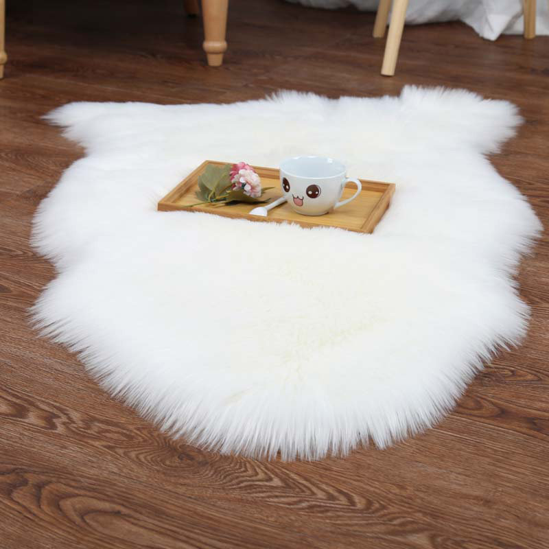Solid Colour Faux Sheepskin 90cm X 60cm Area Rug