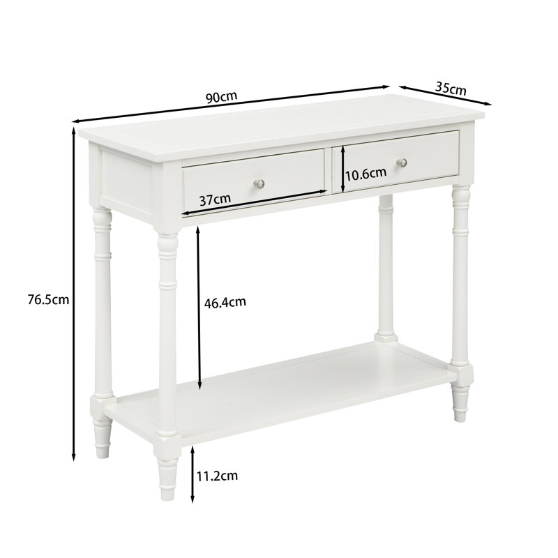 Beauman 90cm Console Table, White