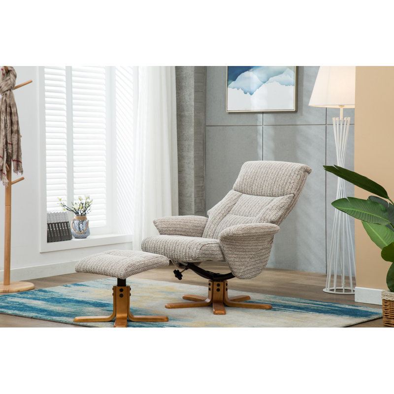 Catalina 76cm Wide Swivel Ergonomic Recliner, Wheat