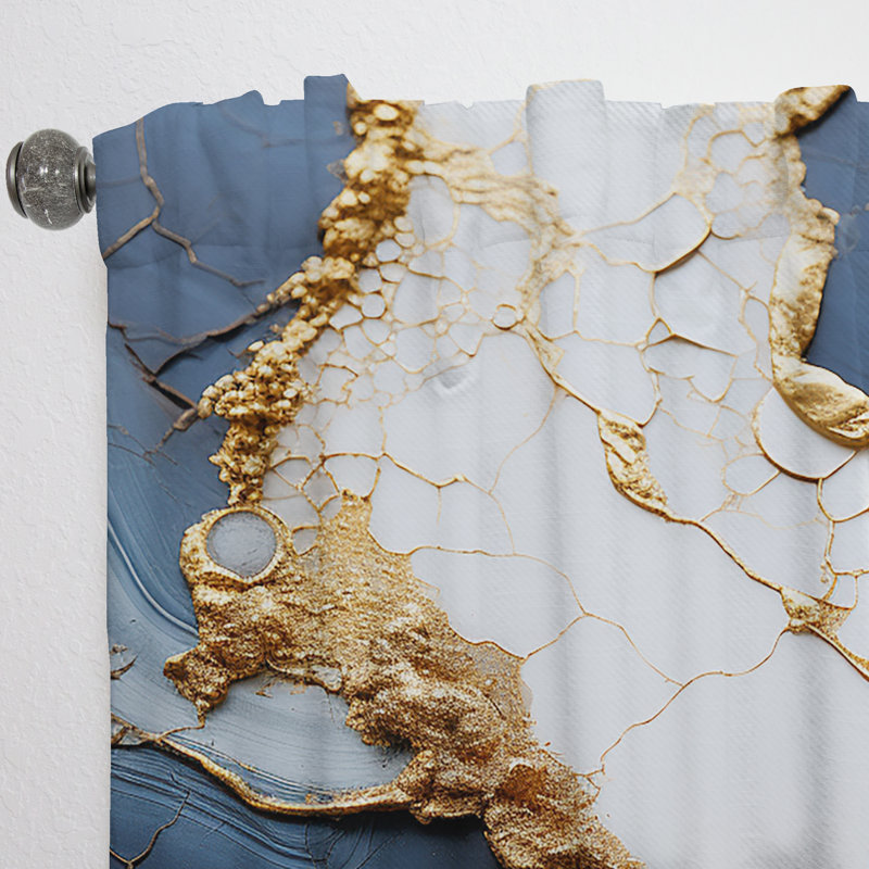 Gleanarm - art abstrait liquide et bleu III - rideau en velours moderne - obscurcissant - 1 panneau, L 52 po x L 90 po