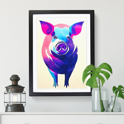 Watercolour Pig - Single Picture Frame Print