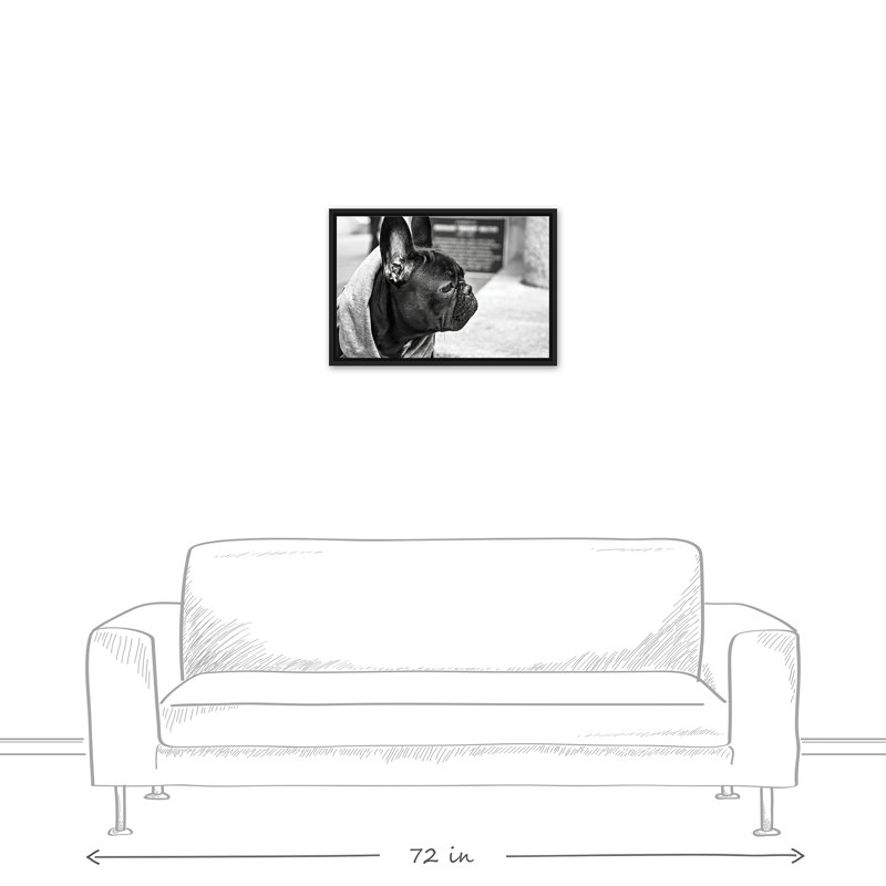 " Frenchie ", 17.75" H x 25.75" W x 1.75" D