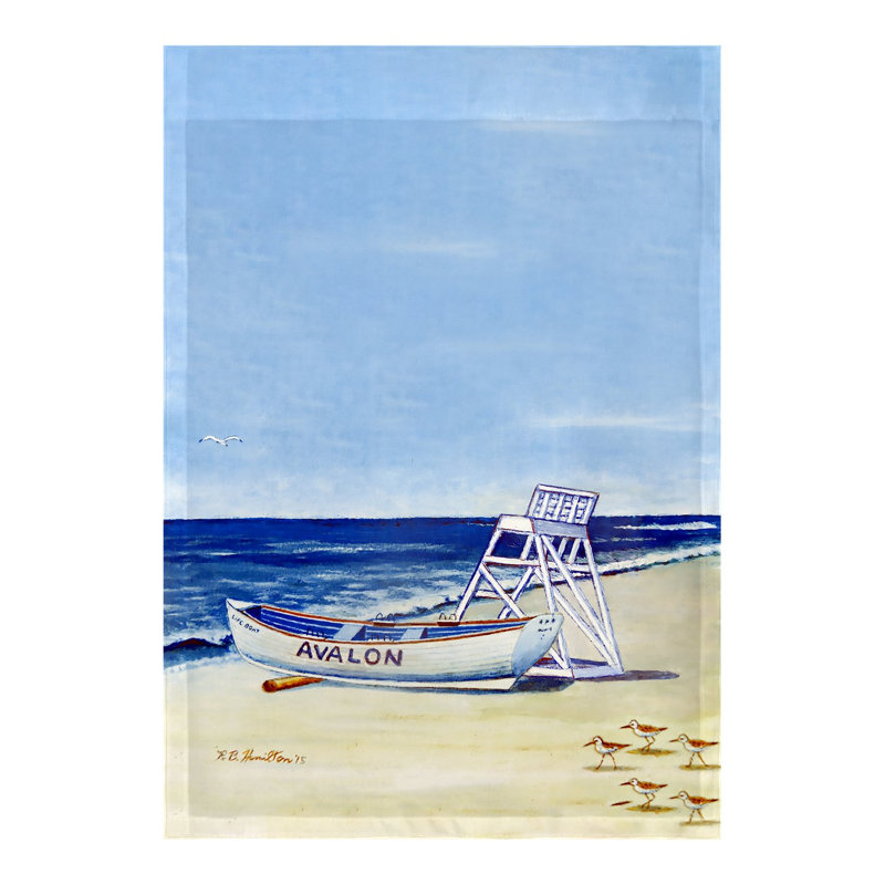 Drapeau de jardin à 2 côtés avalon beach nj, H 18 po x l 12,5 po