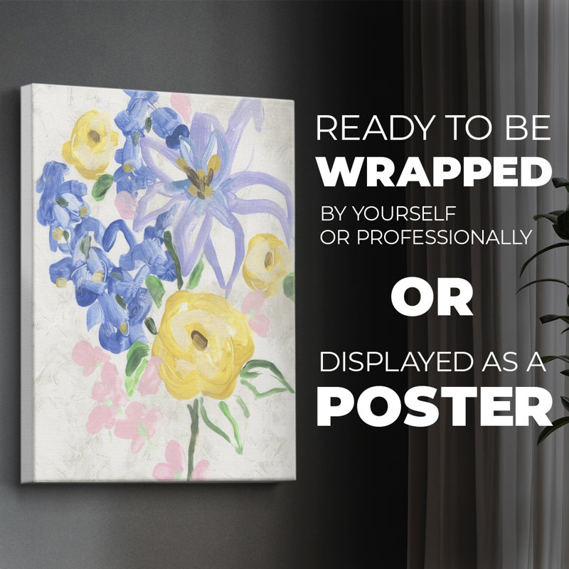 «Brush Blossoms I», impression sur toile seulement - non encadrée, H 48 po x l 32 po