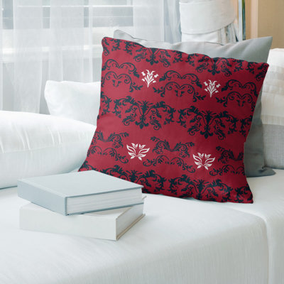 Houston Football Baroque Pattern Throw Pillow Cover