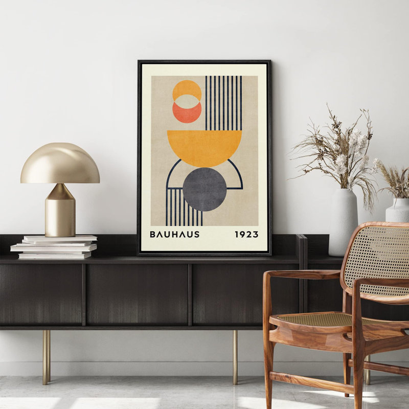 Oeuvre classique moderne Mid Century Boho Bauhaus, Noir, H 36 po x l 24 po