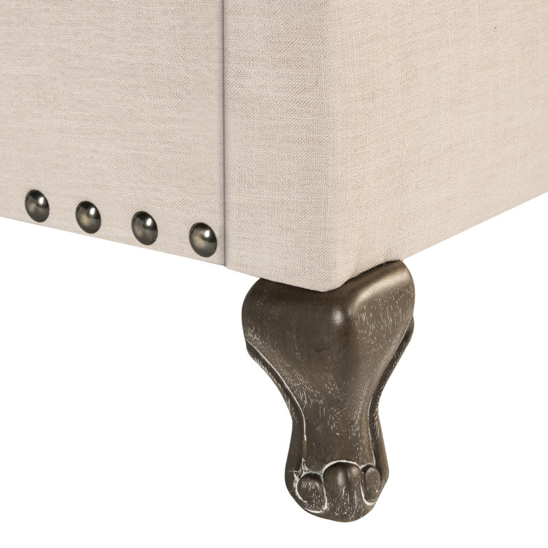Bazeley Panel Bed by Harriet Bee, Beige Linen, Twin