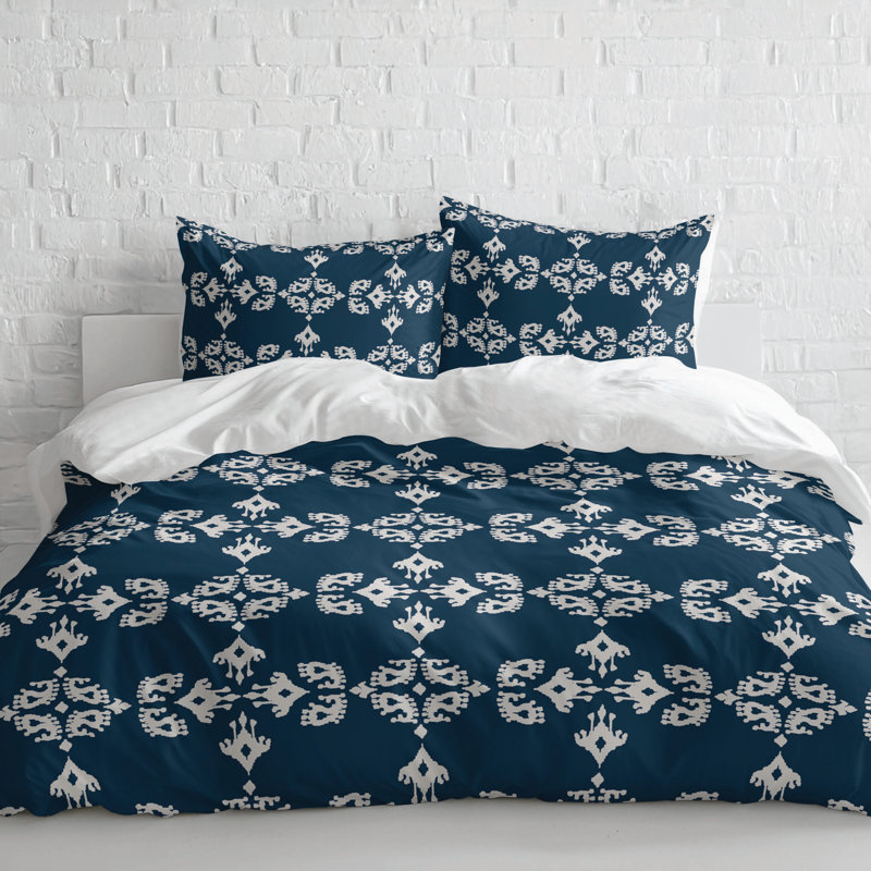 Cassia Comforter Set, Blue, King Comforter + 2 King Pillowcases