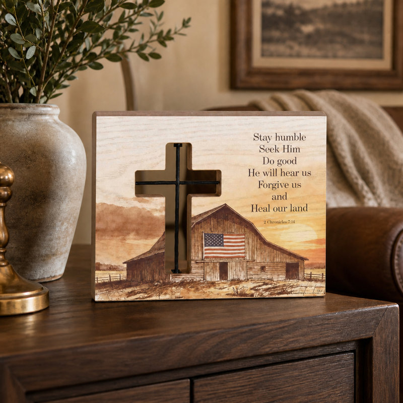 Tabletop Wire Plaque Barn Stay Humble
