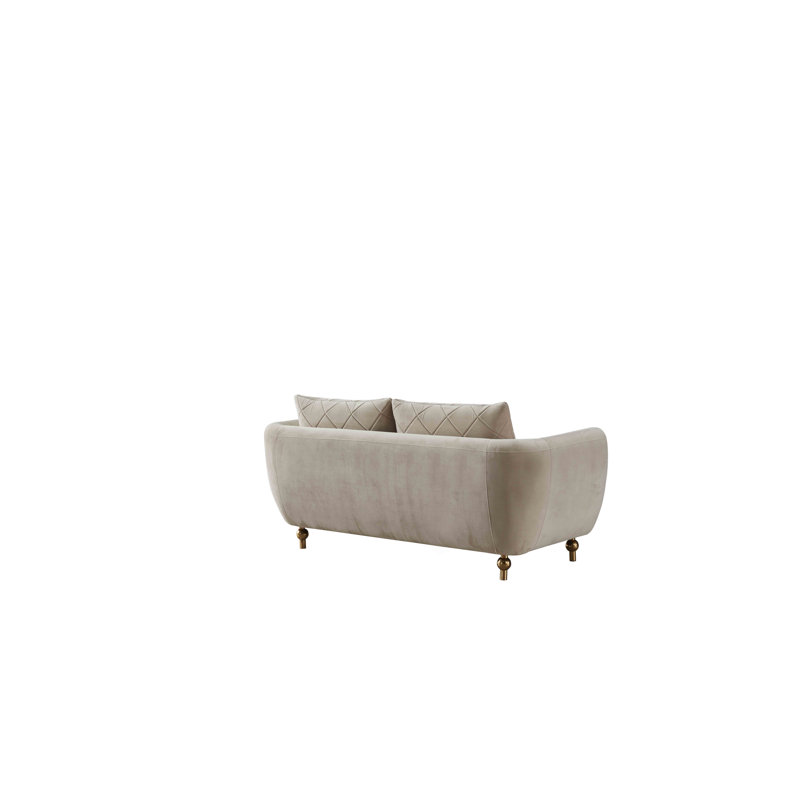 Sipario Vita Velvet Loveseat, Beige