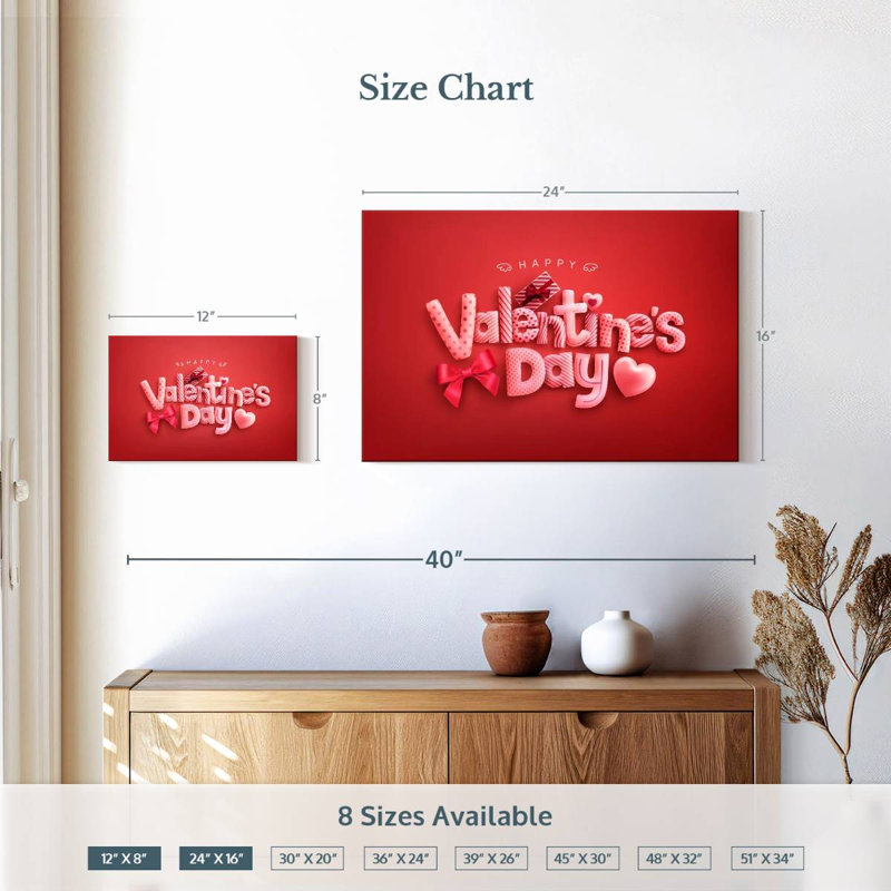 Joyeuse Saint-Valentin Tergel, H 16 po x l 24 po