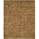 Wool Floral Area Rug in Brown