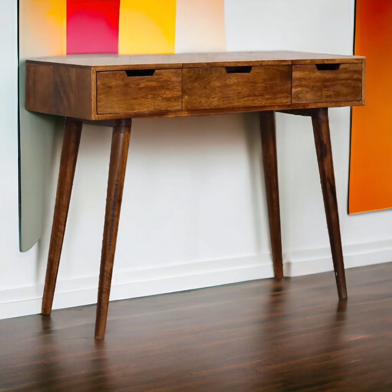 Gustine Dressing Table with Mirror, Beige
