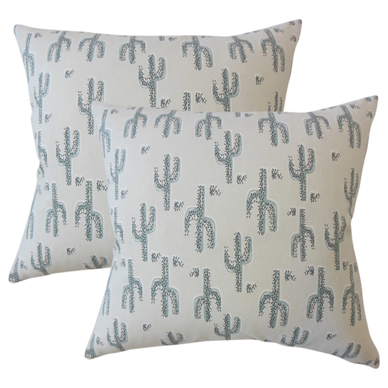 Fairhope Feather Reversible Throw Pillow, Frost Green