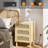 18.9'' W Solid Wood Legs 3-Rattan Drawer Nightstand with Charging Station-2056896410