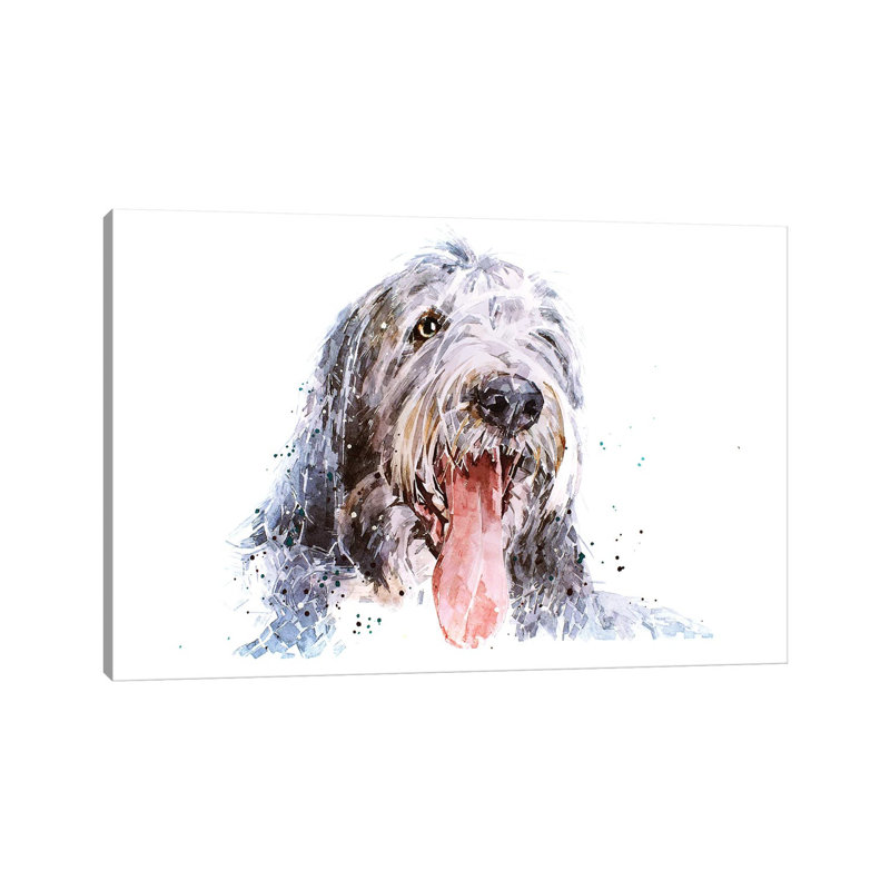 Bearded Collie II by EdsWatercolours - Wrapped Canvas Gallery-Wrapped Canvas Giclée, Wrapped Canvas