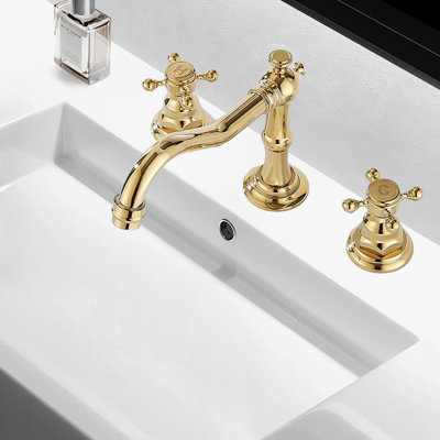 Robinet de lavabo de salle de bain à 2 poignées avec drain