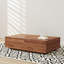 Table basse 47,2 "en bois extensible avec rangement caché - plateau coulissant