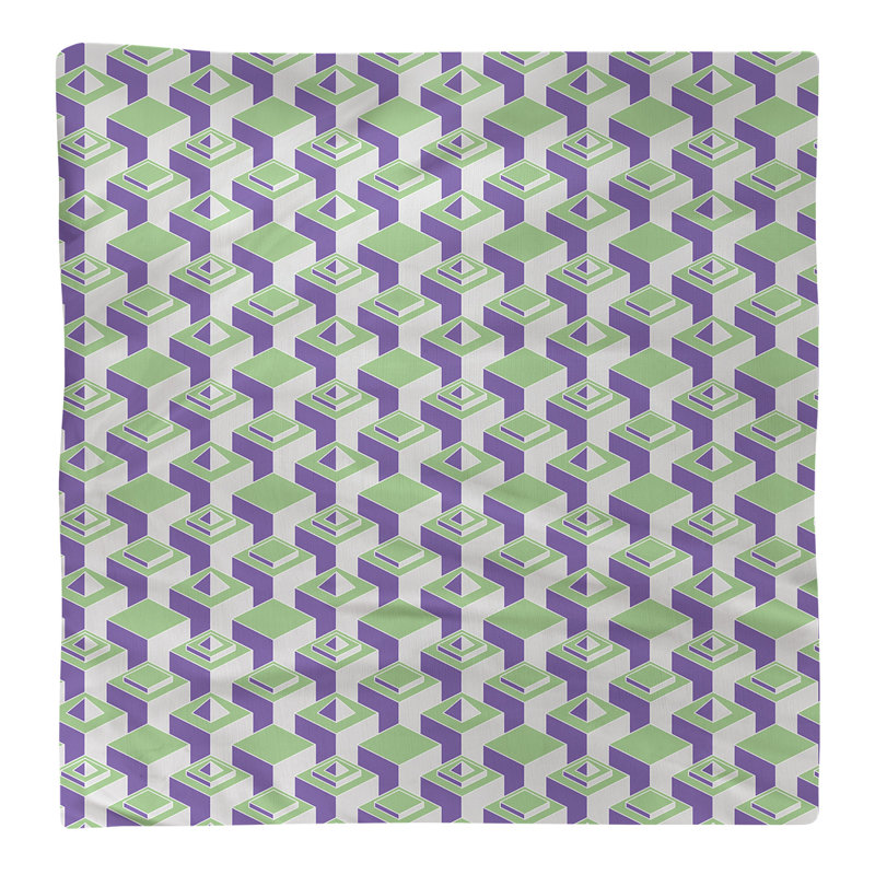 Serviette de table en coton à motif de gratte-ciels à deux couleurs, H 0,1 po x l 22 po x P 22 po, Vert/mauve