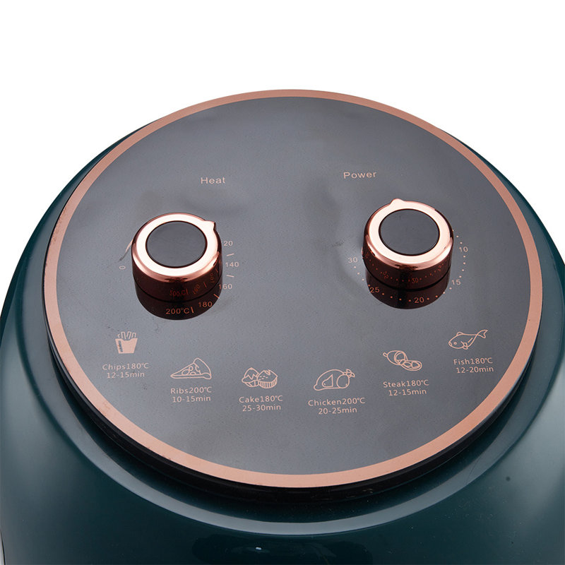 5.5L Knob Air Fryer, Dark Green