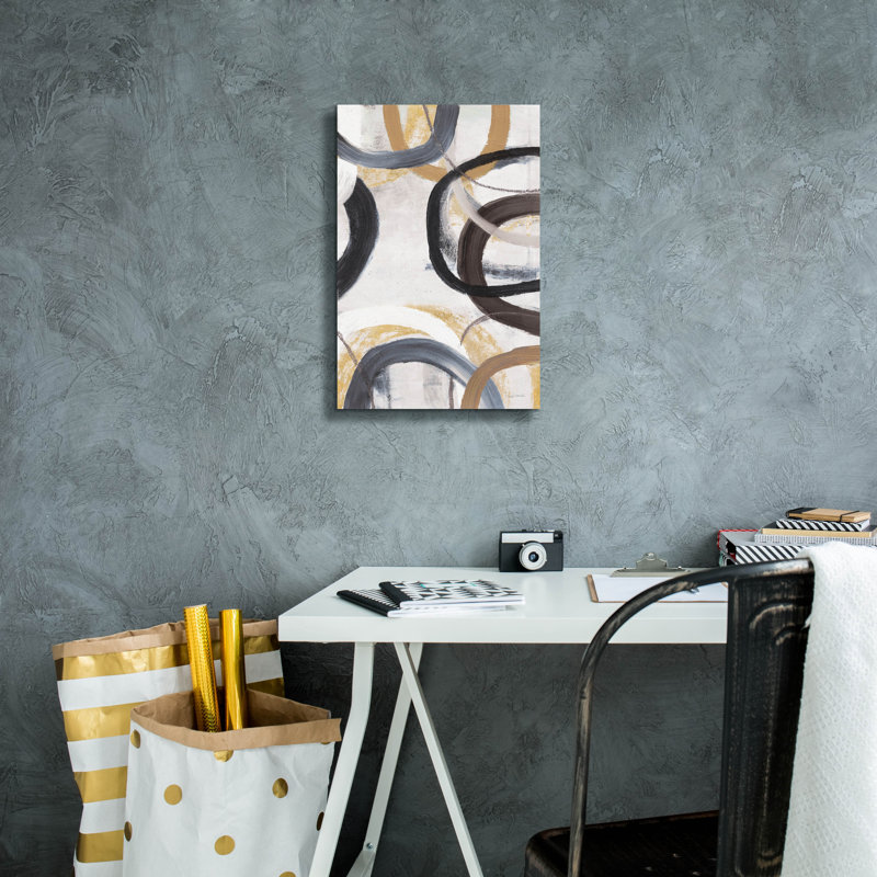  «Dwell 1 Gold Neutral C» par Cheryl Warrick, art mural sur toile, 12 po x 18 po