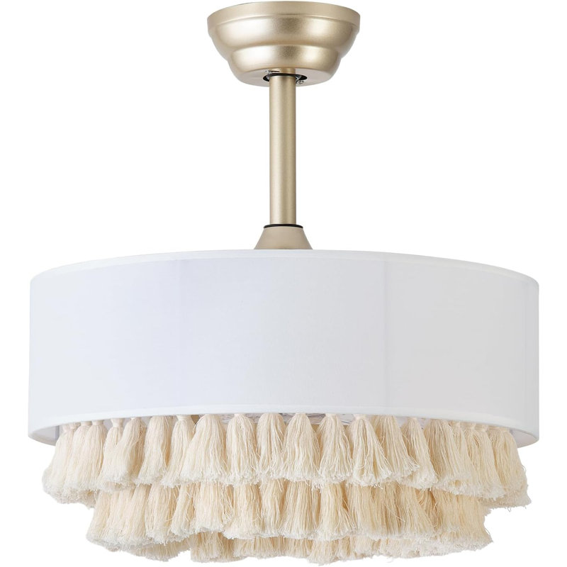 Ventilateurs de plafond 20 po avec lumières Fandelier, ventilateur de lustre Boho avec télécommande, 6 vitesses pour chambre à coucher, salon, chambre de bébé