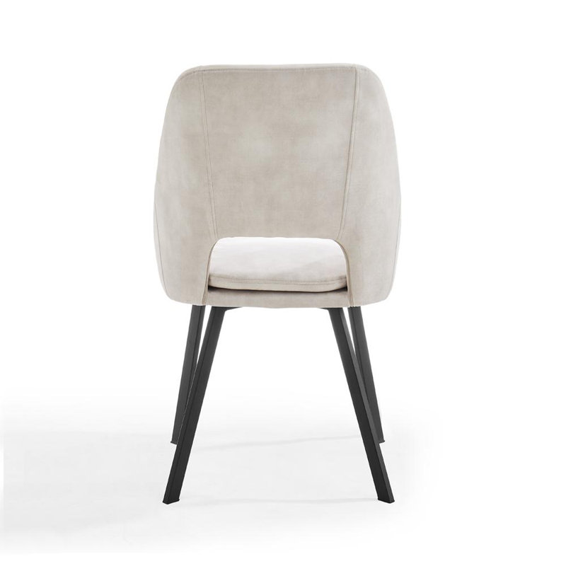 Ekalaka 48cm H Velvet Upholstered Upholstered Back Side Chair, Cream