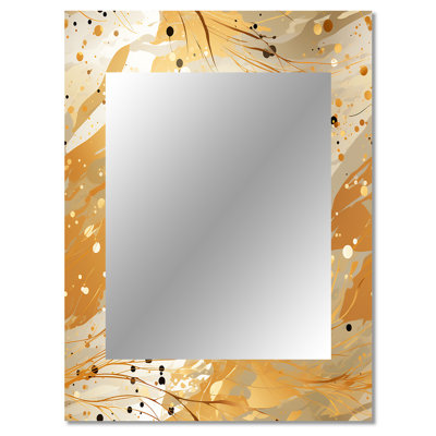 Antawan Golden Marble Radiance - marble  Wall Mirror, Abstract Decorative Mirror, Printed Metal Art