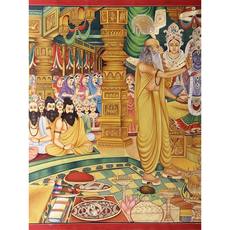 Shree Ram Rajyabhishek | Aquarelle sur coton