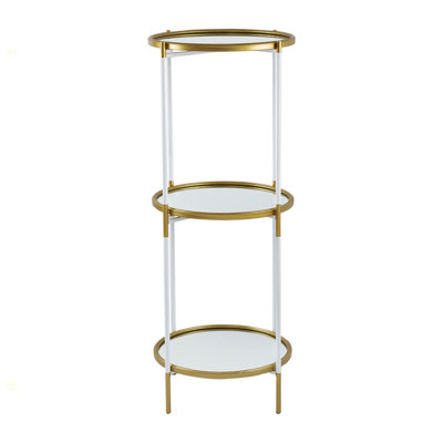 D16x39.5" 3-Ties Shelf, Luxurious White And Gold