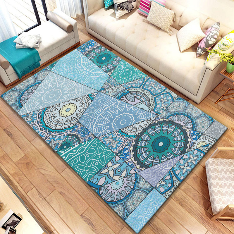 Non-Slip Area Rug, 100% Polyester, 47.2 x 70.9 inches | Raschel Knitting, Pile Height: 0.4 inches | Woven Carpet with Felt Dot Underside, Machine Washable | Stylish Digital Print Design for Home Decor