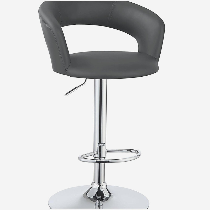 Grey and Chrome Adjustable Bar Stool