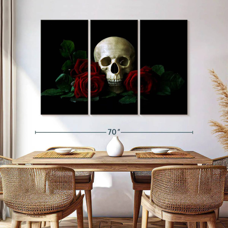 Kerner Rose Skull, 42" H x 65" W