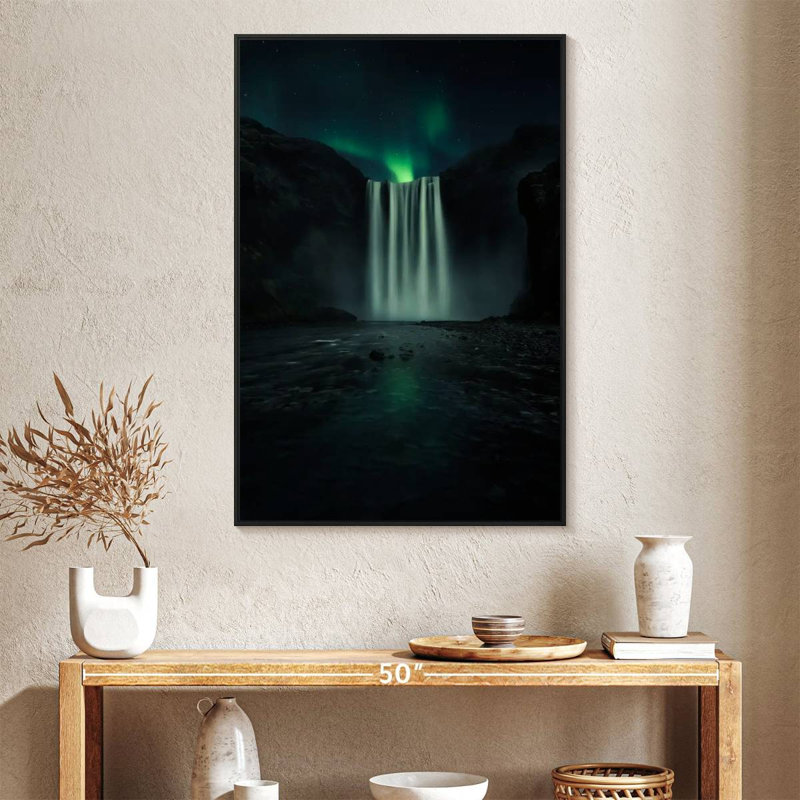 Nuit verte, Cadre flottant noir, 27 po x 40 po