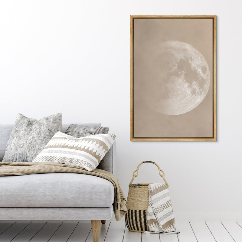 «Lunar Moon Minimalist Full Moon Phase» sur, H 24 po x l 16 po, Naturel