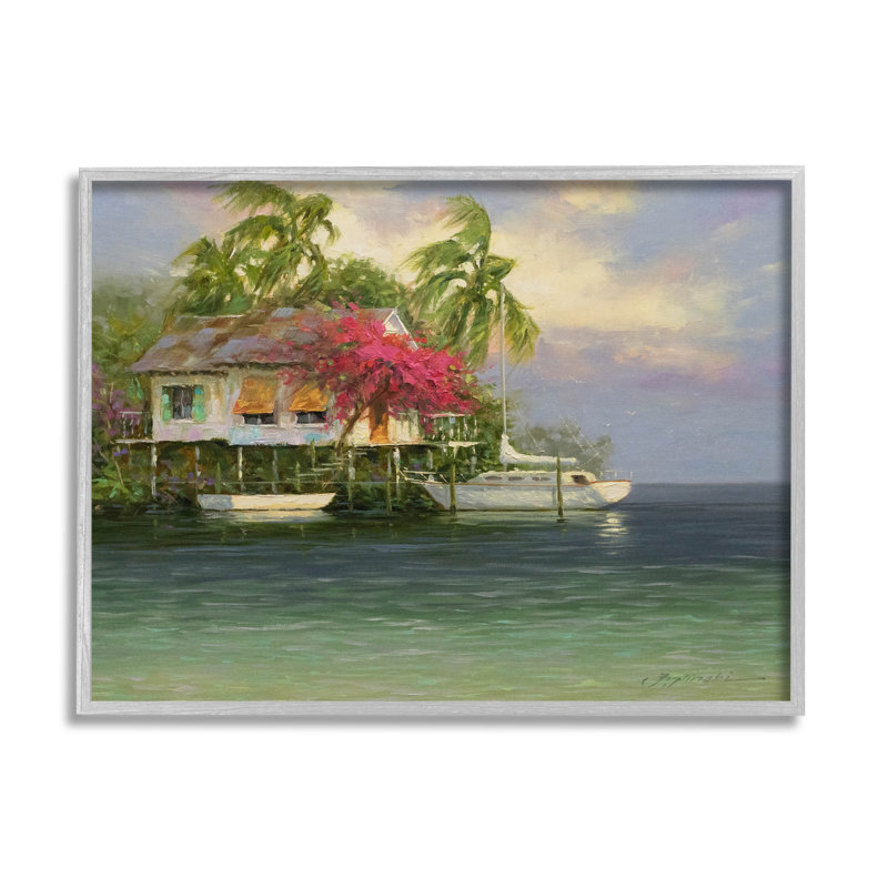 «Summer Coastal Holiday Cottage», estampe numérique par Martin Figlinski, H 11 po x l 14 po x P 1,5 po