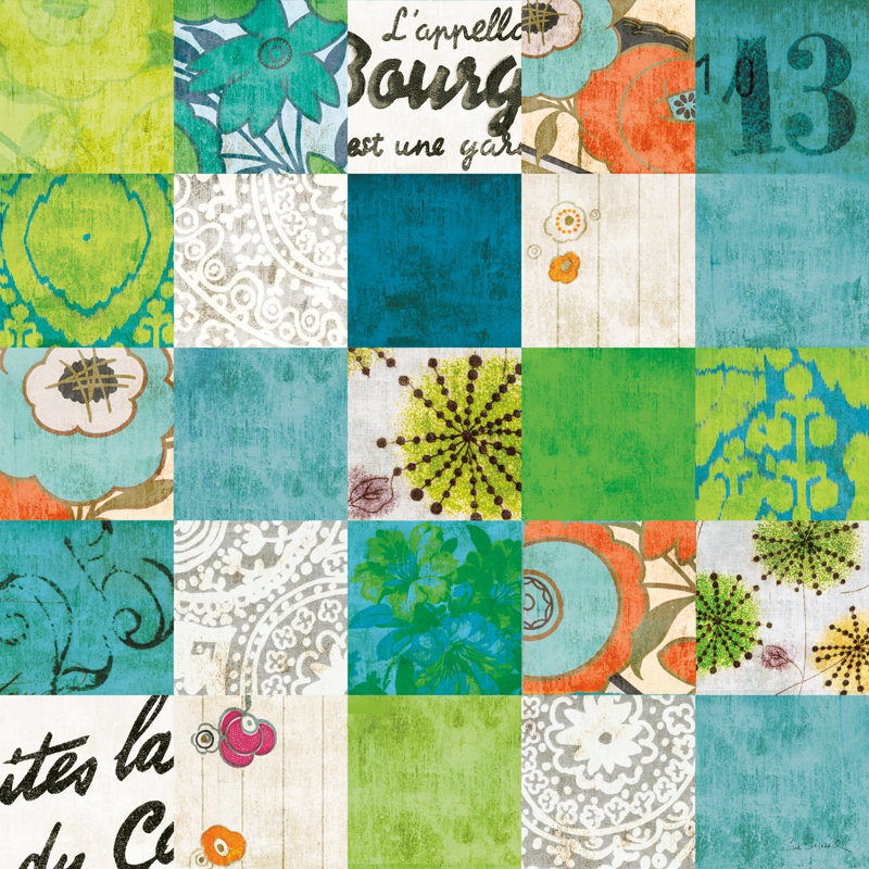 Bleu vif, H 12 po x l 12 po, Pas de tapis, Toile tendue