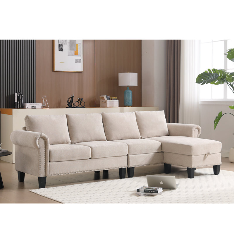 Modern Sofa Convertible Sectional Sofa With Storage,L-Shaped Sofa,Four-Seater Sofa, Sectional Couches For Living Room