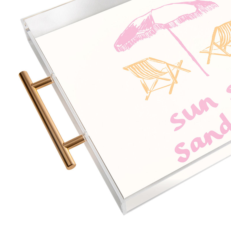 April Lane Art Sun Salt Sand Sea Acrylic Tray