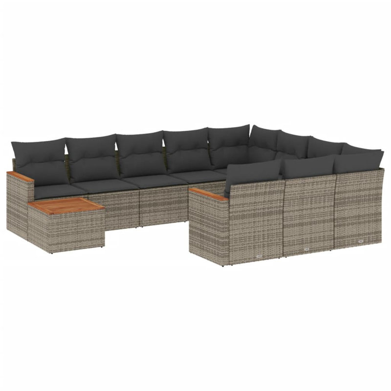 Vidaxl Garden Sofa Set Grey, Dark Grey