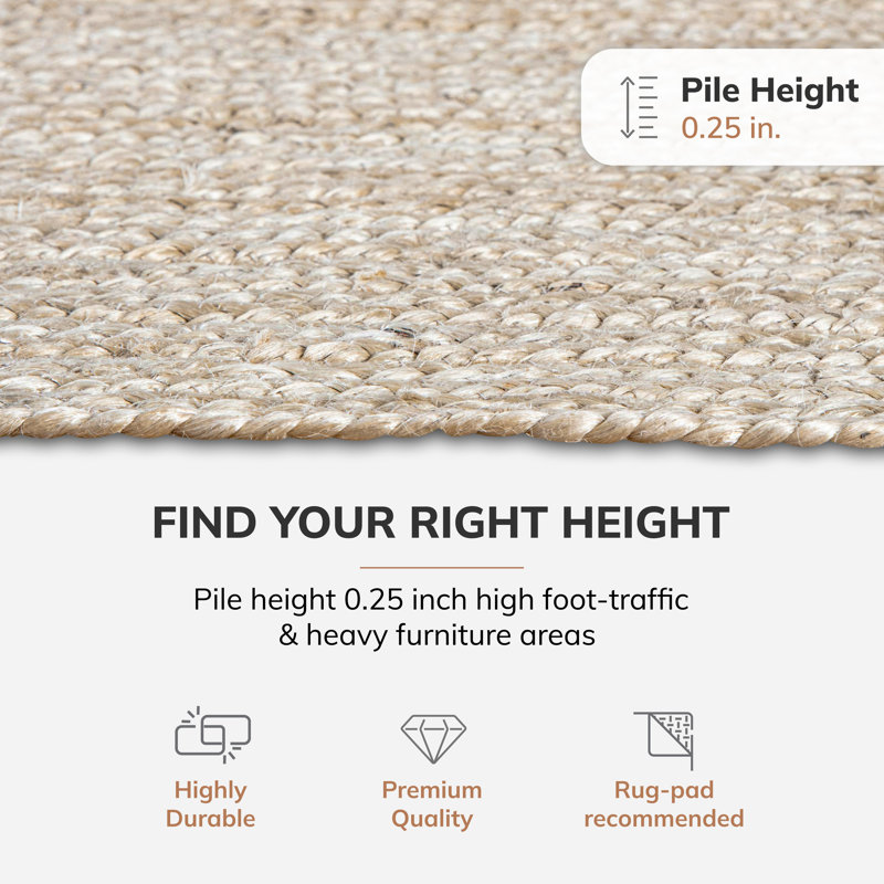 Chalone Handmade Braided Ivory Rug, Oval 185 x 274cm