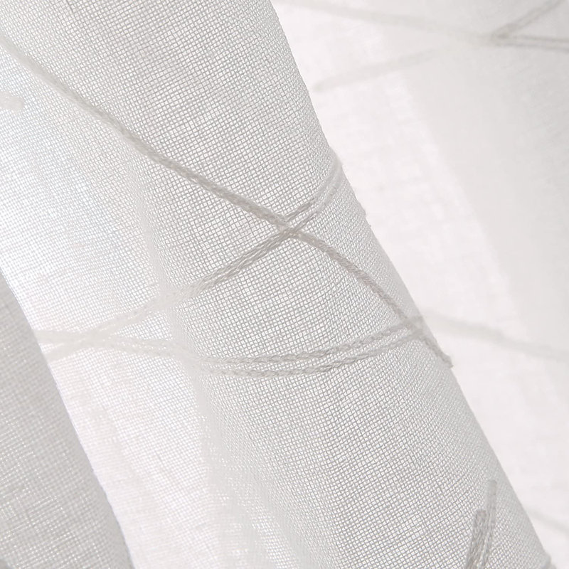 Saylors Sheer Curtain Pair, Beige, 26" W x 63" L