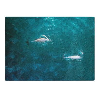 Glass Dolphins Heading North Chopping Board