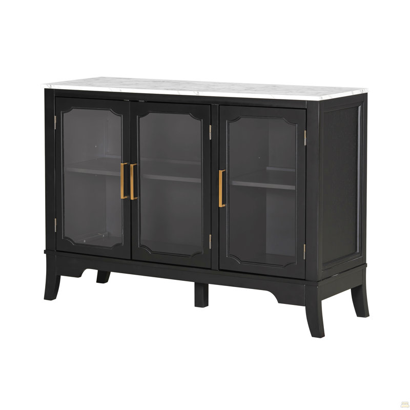 Armoire de rangement, 3 portes, Noir