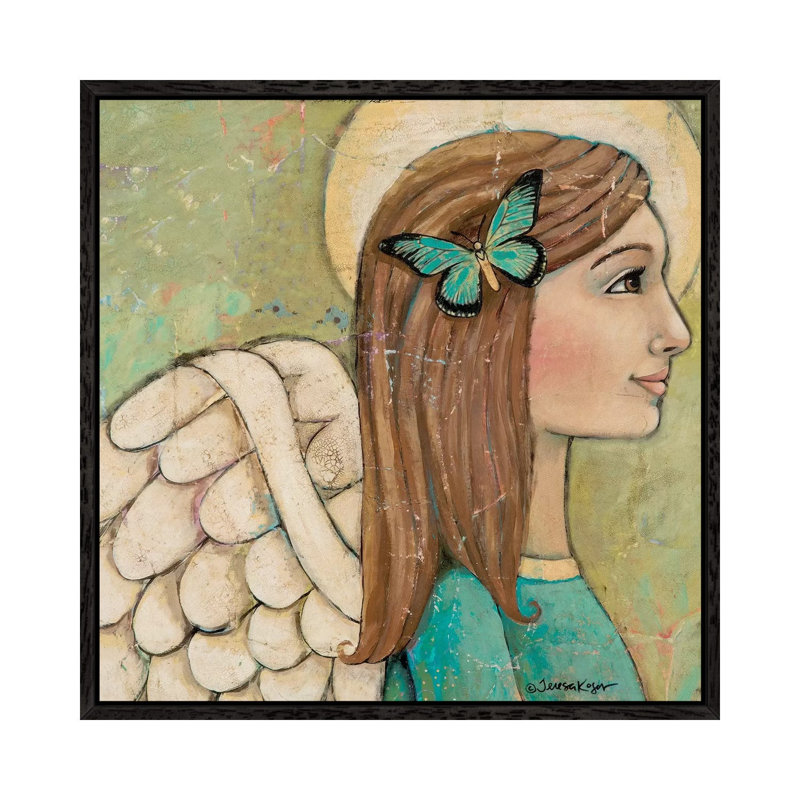 Merciful No Words by Teresa Kogut - Print on Canvas, 45.72cm H x 45.72cm W x 3.81cm D, Black Floater Framed